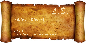 Lukács Dávid névjegykártya
